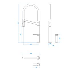 Misturador Monocomando de Mesa para Cozinha Deca Colore Black Matte e Marrom