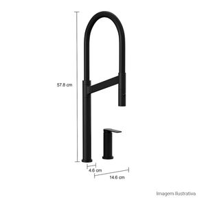 Misturador Monocomando de Mesa para Cozinha Deca Colore Black Matte e Preto
