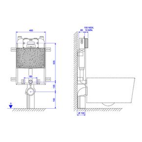 Caixa-de-Descarga-Deca-Embutida-para-Alvenaria-de-Bacia-Suspensa----Deca---2501.CX.MC.AF---Fundo-Branco-Medida-Imagem-do-Desenho-tecnico-de-engenharia