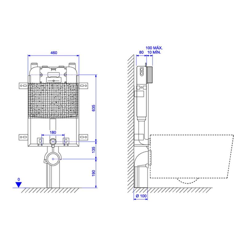 Caixa-de-Descarga-Deca-Embutida-para-Alvenaria-de-Bacia-Suspensa----Deca---2501.CX.PN.AF---Fundo-Branco-Medida-Imagem-do-Desenho-tecnico-de-engenharia