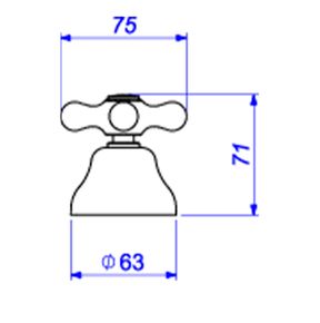 Acabamento-para-Registro-de-Gaveta-e-Pressao-Deca-ate-1--Belle-Epoque-Cromado---Deca---4900.C52.PQ---Fundo-Branco-Medida-Imagem-do-Desenho-tecnico-de-engenharia