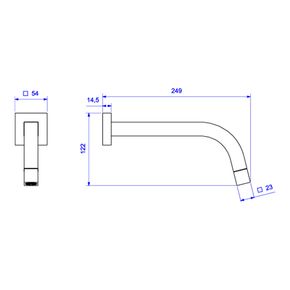 Torneira-Deca-de-Parede-para-Lavatorio-Tube-Black-Noir---Deca---1178.BL.TUB.NO---Fundo-Branco-Medida-Imagem-do-Desenho-tecnico-de-engenharia