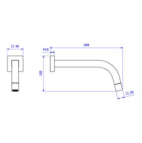 Torneira-Deca-de-Parede-para-Lavatorio-Tube-Gold-Matte---Deca---1178.GL.TUB.MT---Fundo-Branco-Medida-Imagem-do-Desenho-tecnico-de-engenharia