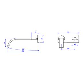 Torneira-Deca-de-Parede-para-Lavatorio-com-Chapa-Polo-Black-Noir---Deca---1179.BL33.NO---Fundo-Branco-Medida-Imagem-do-Desenho-tecnico-de-engenharia