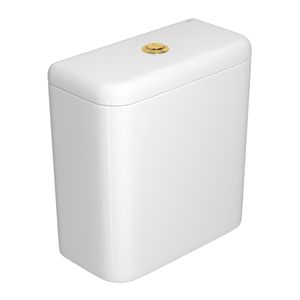 Caixa Acoplada com Acionamento Duo Branco/gold