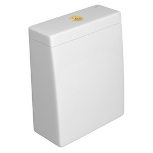 Caixa Acoplada com Acionamento Duo Branco/gold