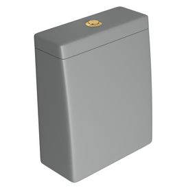 Caixa Acoplada com Acionamento Duo Cinza Fosco/gold