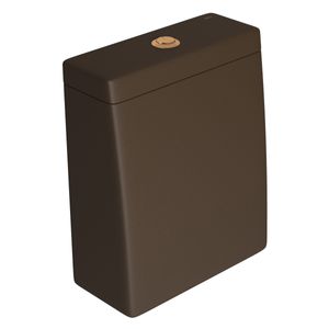 Caixa Acoplada com Acionamento Duo Marrom Fosco/red Gold