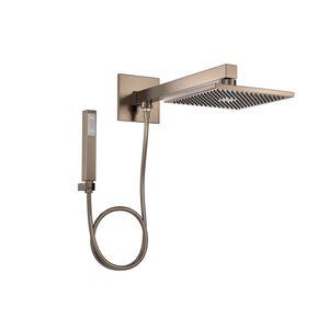 Chuveiro com Desviador e Ducha Manual Quadrado Corten