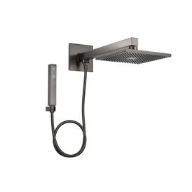Chuveiro com Desviador e Ducha Manual Quadrado Dark Antracite
