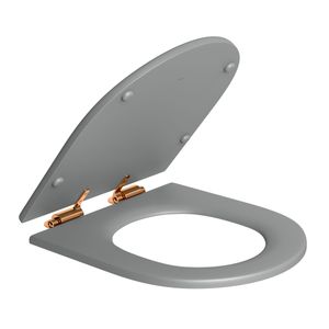 Assento Poliéster Slow Close com Microban para Bacias Carrara / Duna / Lk / Level / Nuova Cinza Fosco  Red Gold