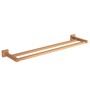 Porta Toalha com Barra Dupla Quadratta Red Gold
