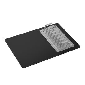 Tábua Deca em Vidro com Acessórios em Inox 422x300mm Preto
