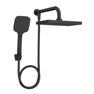 Chuveiro Retangular de Parede 26,5cm com Desviador Black Matte