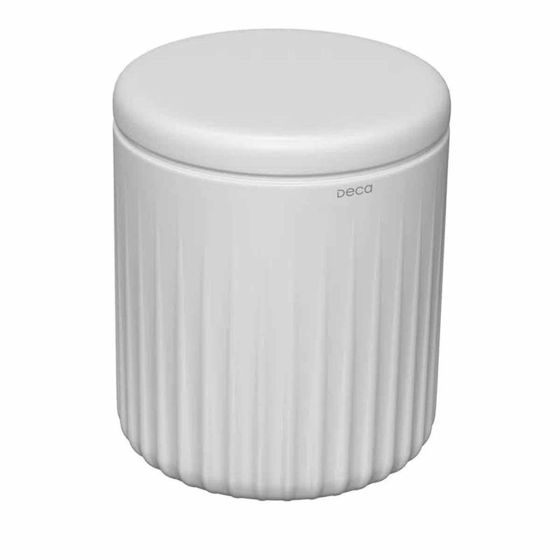 Porta-Algodao-Deca-Redonda-Senses-Branco-Fosco---Deca---1001.RED.BRFC---Fundo-Branco-Produto-Principal-SKU-posicionada-na-diagonal-direita-ou-redondo-e-produto-fechado