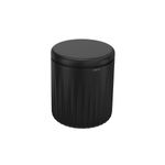 Porta-Algodao-Deca-Redonda-Senses-Preto-Fosco---Deca---1001.RED.PTFC---Fundo-Branco-Produto-Principal-SKU-posicionada-na-diagonal-direita-ou-redondo-e-produto-fechado