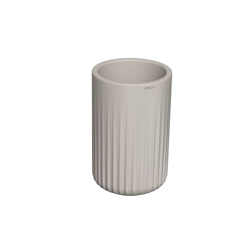 Porta-Escova-Deca-Redonda-Senses-Amendoa-Fosco---Deca---1002.RED.AMFC---Fundo-Branco-Produto-Principal-SKU-posicionada-na-diagonal-direita-ou-redondo-e-produto-fechado