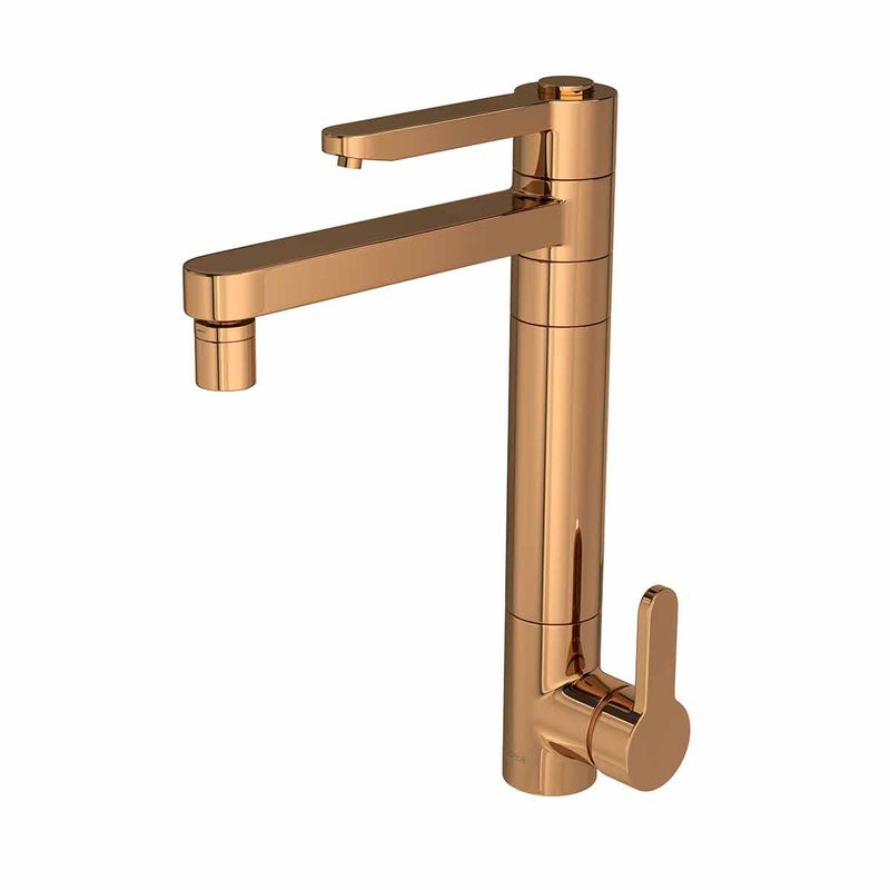 Misturador-Monocomando-Deca-de-Mesa-Bica-Alta-para-Cozinha-com-Filtro-Twin-Click-Red-Gold---Deca---2240.GL.CLICK.RD---Fundo-Branco-Produto-Principal-SKU-posicionada-na-diagonal-esquerda