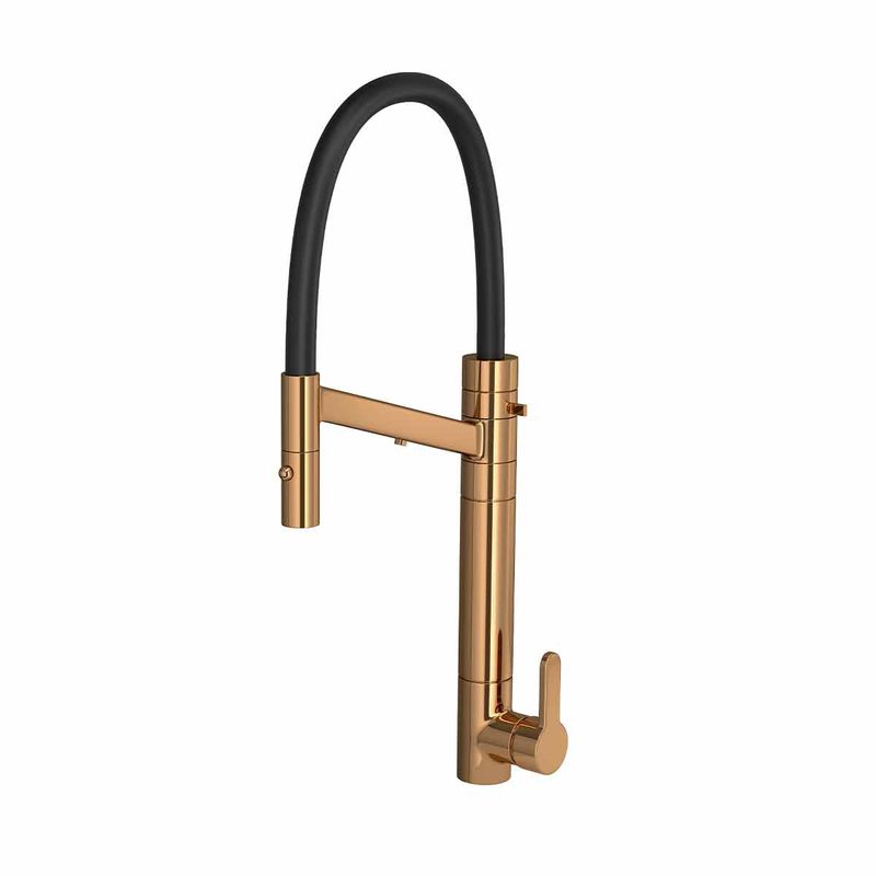 Misturador-Monocomando-Deca-de-Mesa-Bica-Alta-para-Cozinha-com-Filtro-Twin-Colore-Red-Gold-e-Preto---Deca---2241.GL.RD.PT---Fundo-Branco-Produto-Principal-SKU-posicionada-na-diagonal-esquerda