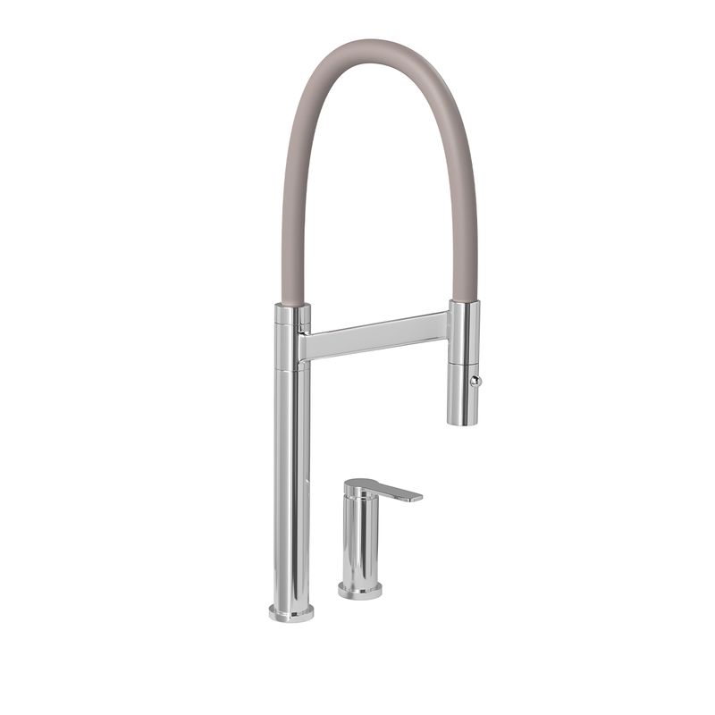 Misturador-Monocomando-Deca-de-Mesa-Bica-Alta-para-Cozinha-Colore-Cromado-e-Fendi---Deca---2289.C.FD---Fundo-Branco-Produto-Principal-SKU-posicionada-na-diagonal-direita-ou-redondo-e-produto-fechado