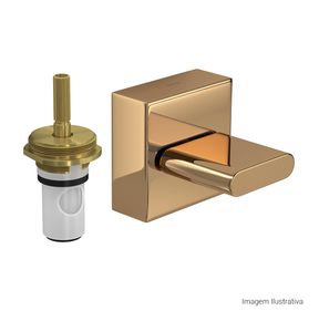 Acabamento-para-Registro-de-Pressao-Deca-1-2--e-3-4--com-Mecanismo-1-2-Volta-Polo-Red-Gold---Deca---4916.GL33.PQ.RD---Fundo-Branco-Produto-com-item-complementar-posicionada-na-diagonal-direita-e-fechado-ou-produto-redondo
