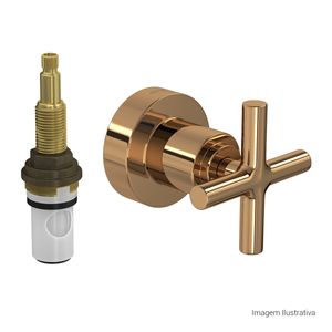 Acabamento para Registro de Pressão Até 1 com Mecanismo 1/2 Volta Duna Clássica Red Gold