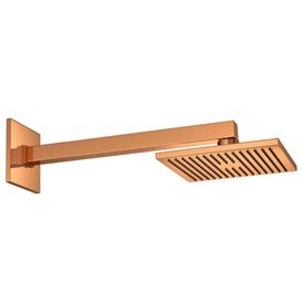 Chuveiro com Tubo de Parede Quadrado Red Gold