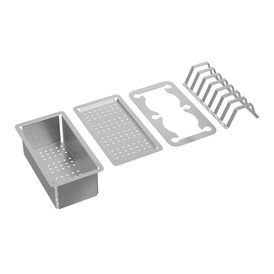Tábua Deca em Vidro com Acessórios em Inox 422x300mm Preto