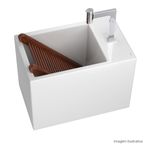 Cuba-Suspensa-Deca-Multiuso-com-Mesa-e-Esfregador-em-Madeira-Retangular-Branco---Deca---L.116D.17---Fundo-Branco-Produto-com-item-complementar-posicionada-na-diagonal-direita-e-fechado-ou-produto-redondo