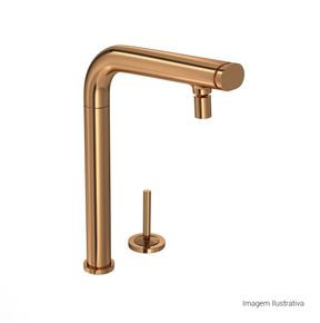 Bica-de-Mesa-Deca-para-Cozinha-Click-You-Red-Gold---Deca---1291.GL99.RD---Fundo-Branco-Produto-com-item-complementar-posicionada-na-diagonal-direita-e-fechado-ou-produto-redondo