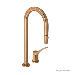 Bica-de-Mesa-Deca-Curva-para-Cozinha-You-Red-Gold---Deca---1292.GL99.RD---Fundo-Branco-Produto-com-item-complementar-posicionada-na-diagonal-direita-e-fechado-ou-produto-redondo