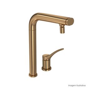 Acionamento-para-Monocomando-Deca-de-Mesa-para-Cozinha-Wave-You-Red-Gold---Deca---4992.GL99.RD.01---Fundo-Branco-Produto-com-item-complementar-posicionada-na-diagonal-direita-e-fechado-ou-produto-redondo