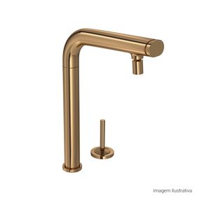 Acionamento-para-Monocomando-Deca-de-Mesa-para-Cozinha-Joystick-You-Red-Gold---Deca---4992.GL99.RD.03---Fundo-Branco-Produto-com-item-complementar-posicionada-na-diagonal-direita-e-fechado-ou-produto-redondo