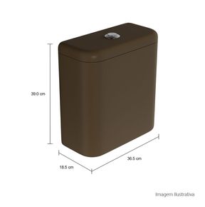 Caixa-Acoplada-Deca-com-Acionamento-Duo-para-Bacias-Carrara-Nuova-Marrom-Fosco-e-Cromado---Deca---CD.11F.22---Fundo-Branco-Medida-Foto-com-medidas-Produto-unico-ou-multiplos