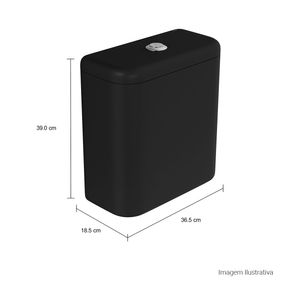 Caixa-Acoplada-Deca-com-Acionamento-Duo-para-Bacias-Carrara-Nuova-Ebano-Fosco-e-Cromado---Deca---CD.11F.94---Fundo-Branco-Medida-Foto-com-medidas-Produto-unico-ou-multiplos
