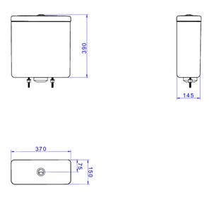 Caixa para Acoplar  Acionamento Duo com Botao Black Matte Quadra/polo/pianocinza Fosco