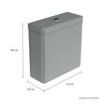 Caixa-Acoplada-Deca-Touchless-para-Bacias-Axis-Living-Piano-Polo-Unic-Cinza-Fosco---Deca---CD.21T.86---Fundo-Branco-Medida-Foto-com-medidas-Produto-unico-ou-multiplos