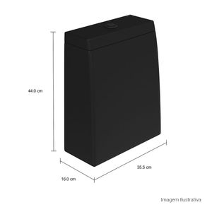 Caixa Acoplada com Acionamento Duo Ébano Fosco/black Matte