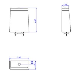 Caixa Acoplada com Acionamento Duo Marrom Fosco/gold Matte