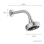 Chuveiro-Deca-de-Parede-com-Tubo-e-Entrada-de-Ar-Acqua-Plus-Standart-Cromado---Deca---1990.C.STD.ARE---Fundo-Branco-Medida-Foto-com-medidas-Produto-unico-ou-multiplos