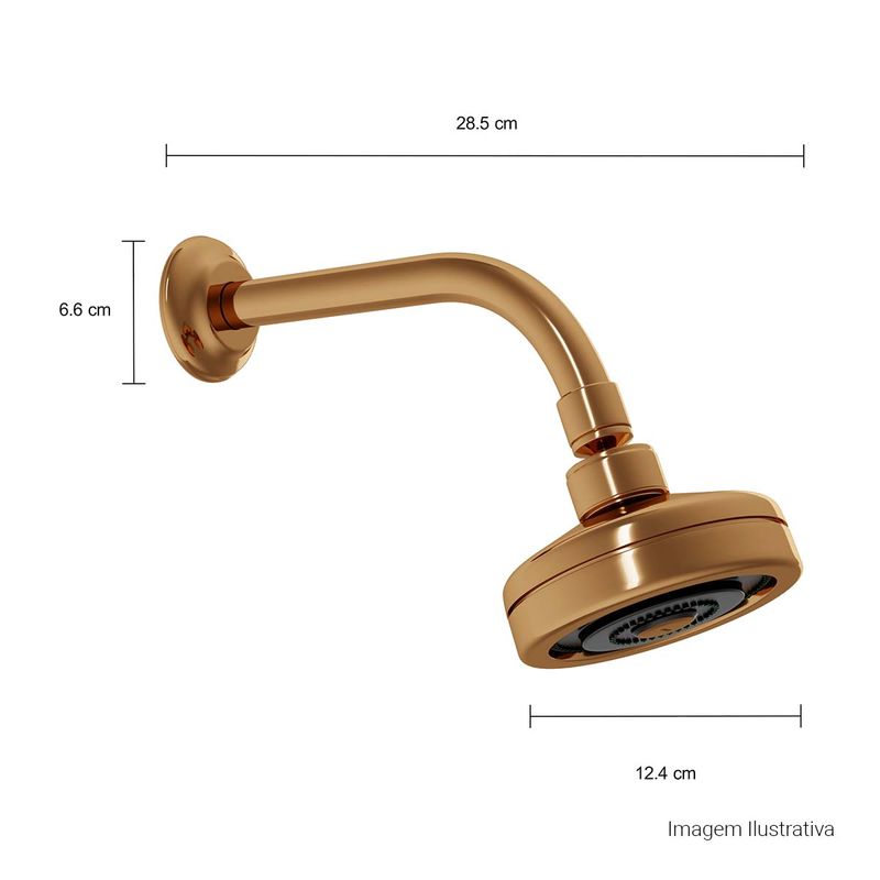 Chuveiro-de-Parede-com-Tubo-Deca-Acqua-Plus-Standart-Red-Gold---Deca---1990.GL.STD.RD---Fundo-Branco-Medida-Foto-com-medidas-Produto-unico-ou-multiplos