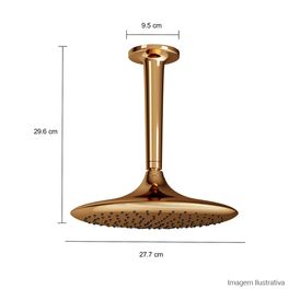 Chuveiro com Tubo de Teto Chuveiro Jader Almeida Red Gold