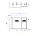 Cuba-Dupla-Deca-para-Cozinha-em-Inox55cm-Wish-Inox---Deca---CC.610.55.DUO.INX---Fundo-Branco-Medida-Imagem-do-Desenho-tecnico-de-engenharia