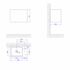 Cuba Multiuso Suspensa Retangular com Mesa e Esfregador em Madeira Ébano