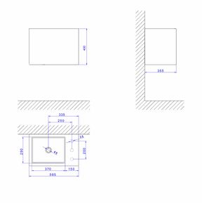 Cuba-Suspensa-Deca-Multiuso-com-Mesa-e-Esfregador-em-Madeira-Retangular-Ebano---Deca---L.116D.95---Fundo-Branco-Medida-Imagem-do-Desenho-tecnico-de-engenharia