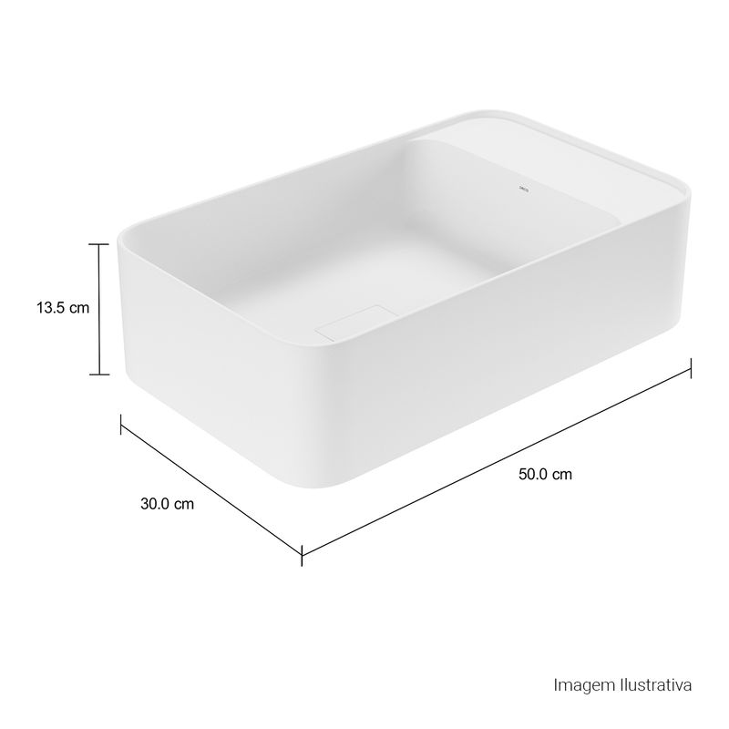 Cuba-Suspensa-Deca-com-Mesa-a-Direita-Retangular-50cm-Slim-Branco---Deca---L.43050.MD.17---Fundo-Branco-Medida-Foto-com-medidas-Produto-unico-ou-multiplos