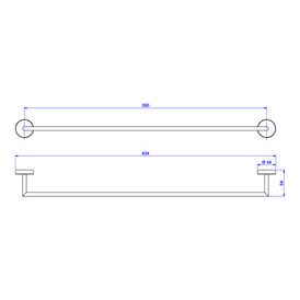 Porta Toalha Barra Disco 60 Cm Cromado