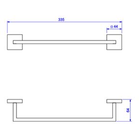 Porta-Toalha-Deca-Barra-30cm-Clean-Red-Gold---Deca---2040.GL.030.CLN.RD---Fundo-Branco-Medida-Imagem-do-Desenho-tecnico-de-engenharia
