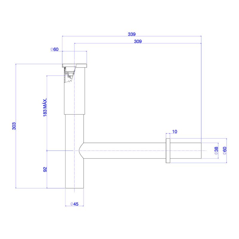 Sifao-Deca-para-Lavatorio--Entrada--1----Saida--1-1-2---Slim-Red-Gold---Deca---1684.GL.100.112.RD---Fundo-Branco-Medida-Imagem-do-Desenho-tecnico-de-engenharia