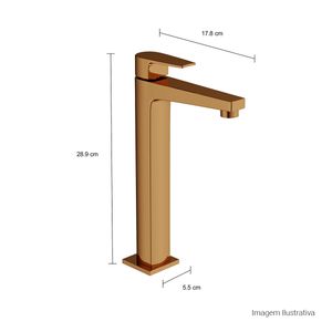 Torneira de Mesa Bica Alta para Lavatório Level Red Gold